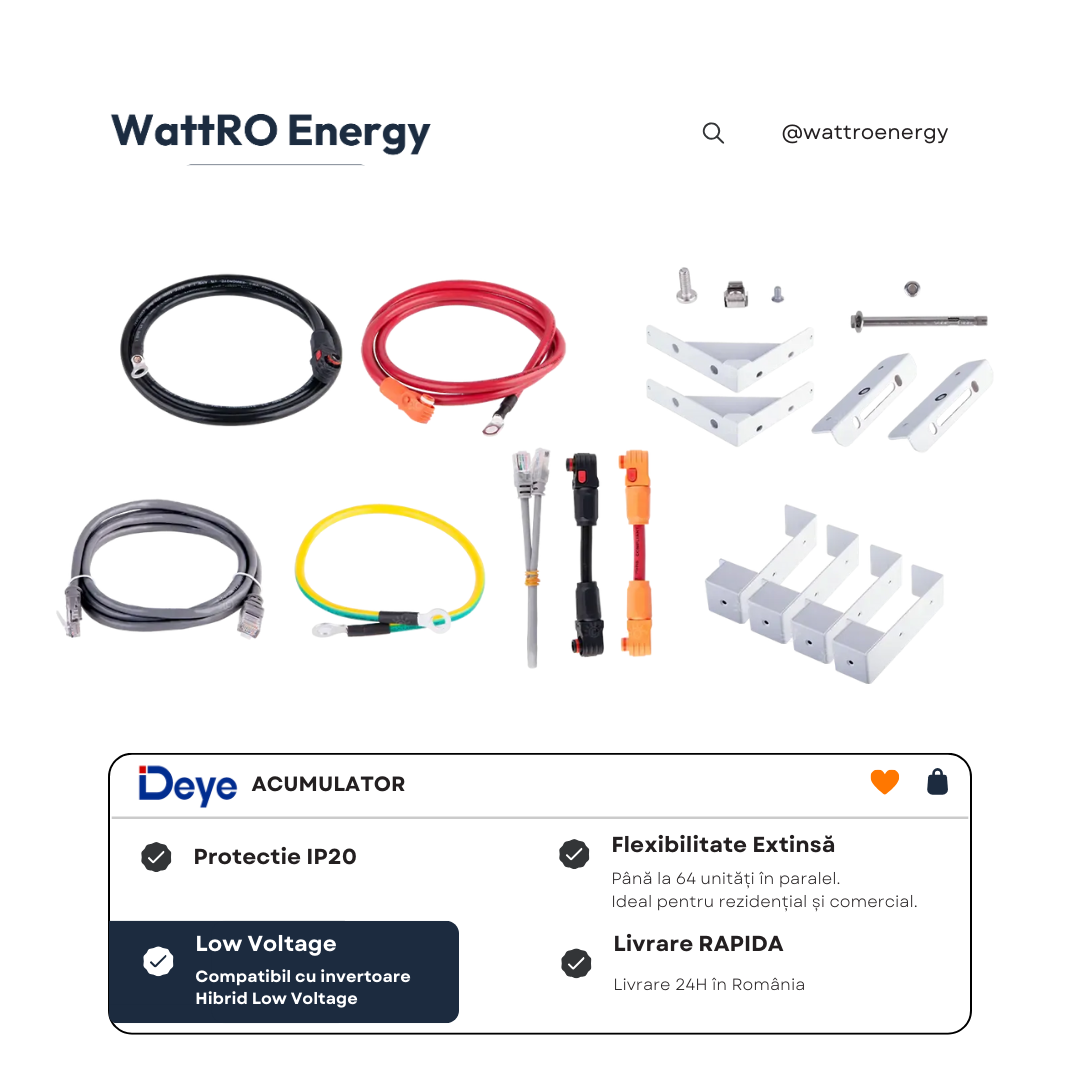 Acumulator Deye SE-G5.1 Pro-B 5.12 kWh Low Voltage sistem fotovoltaic wattroenergy.ro importator distribuitor deye