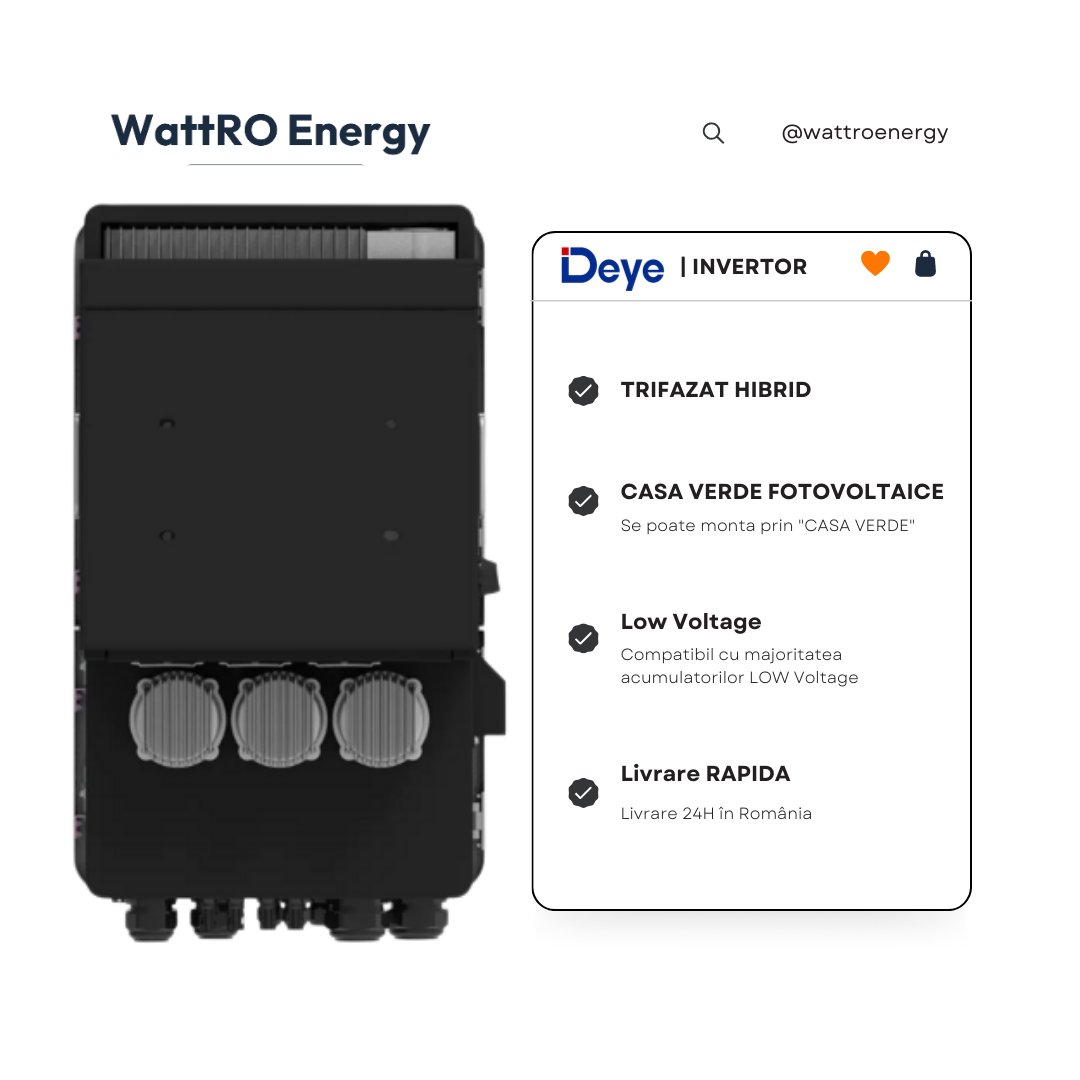 Invertor Hibrid Deye SUN-16K-SG05LP3-EU Low Voltage Trifazat pret bun wattroenergy.ro importator distribuitor invertoare deye