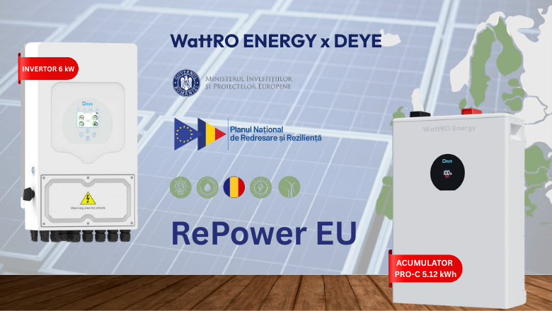 Deye PRO-C RePower – Acumulator Deye SE-F5 Pro-C 5.12 kWh + Invertor Deye SUN-6K-SG05LP1-EU wattroenergy.ro