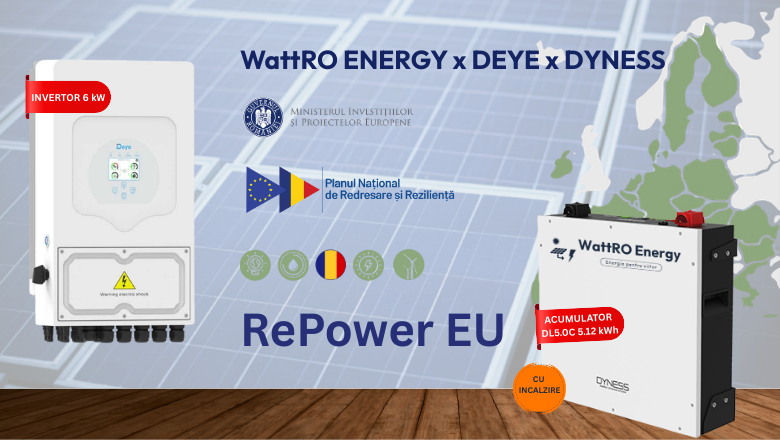 Pachet RePower Acumulator Dyness DL5.0C cu incalzire 5.12 kWh Low Voltage + Invertor Deye