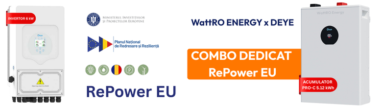 RePower EU – Acumulator Deye SE-F5 Pro-C 5.12 kWh + Invertor Deye SUN-6K-SG05LP1-EU wattroenergy.ro