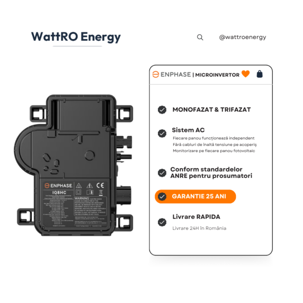 Microinvertor Enphase IQ8HC WATTRO ENERGY importator distribuitor ENPHASE