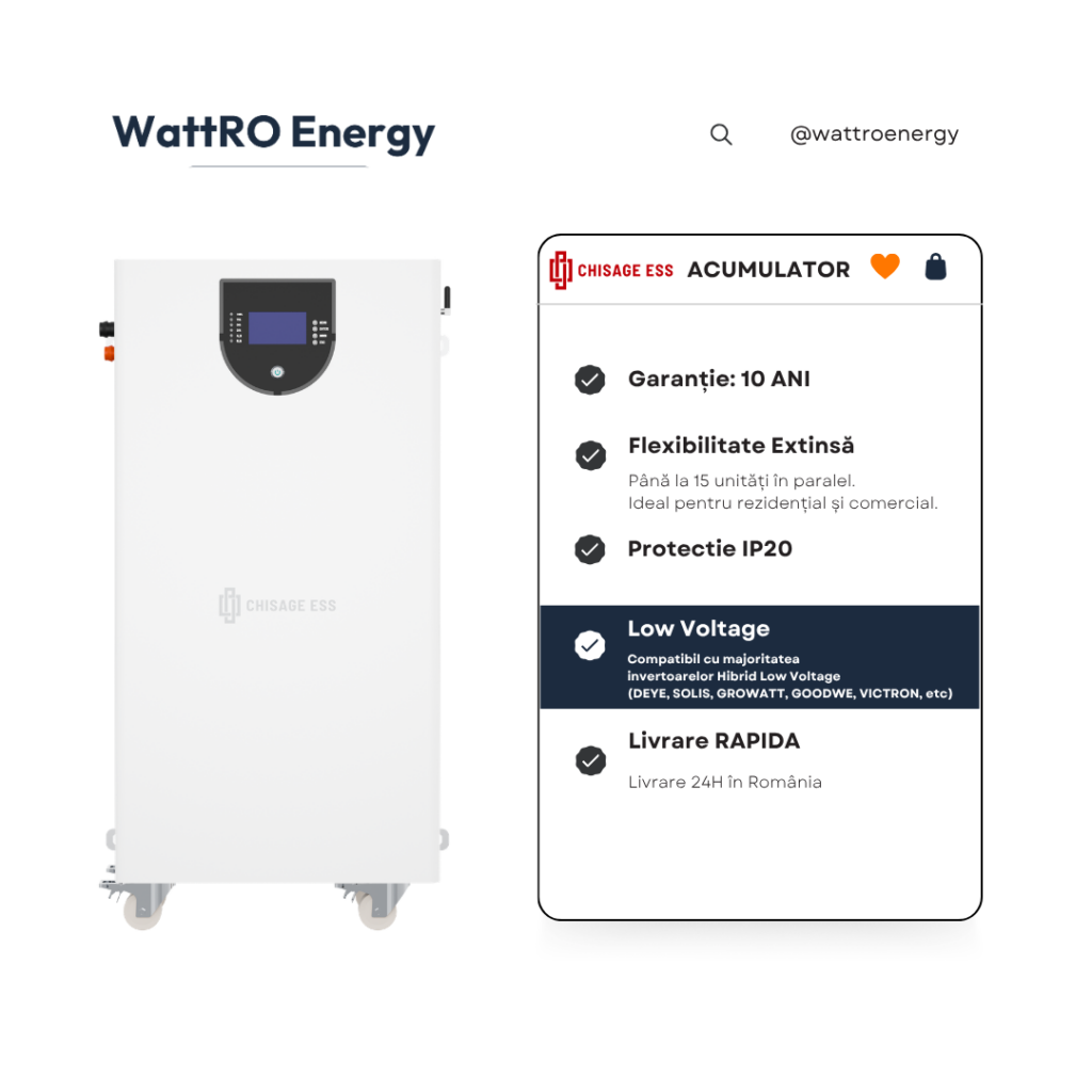 Acumulator Chisage MOON16-G Pro 16kWh low voltage disponibil prin WattRO Energy