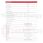 Fișă tehnică acumulator Chisage 16kWh low voltage